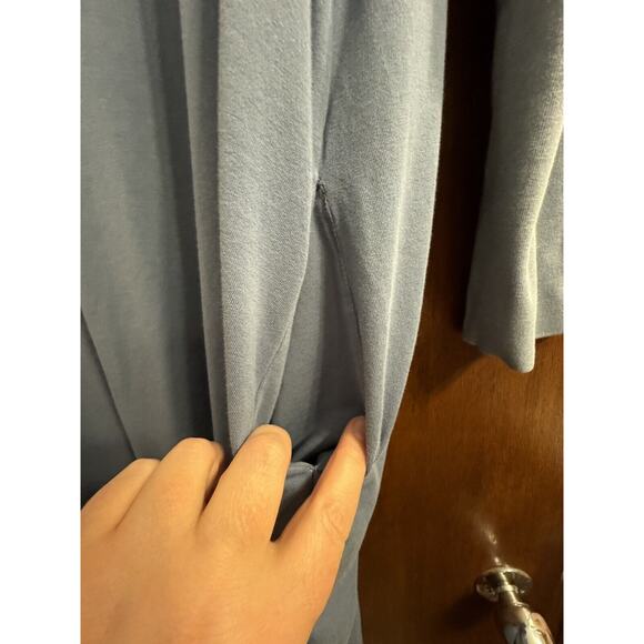 Universal Standard Shirt Dress L 22/24 Pima Cotton Gray Office Casual Cozy Soft - Picture 5 of 6